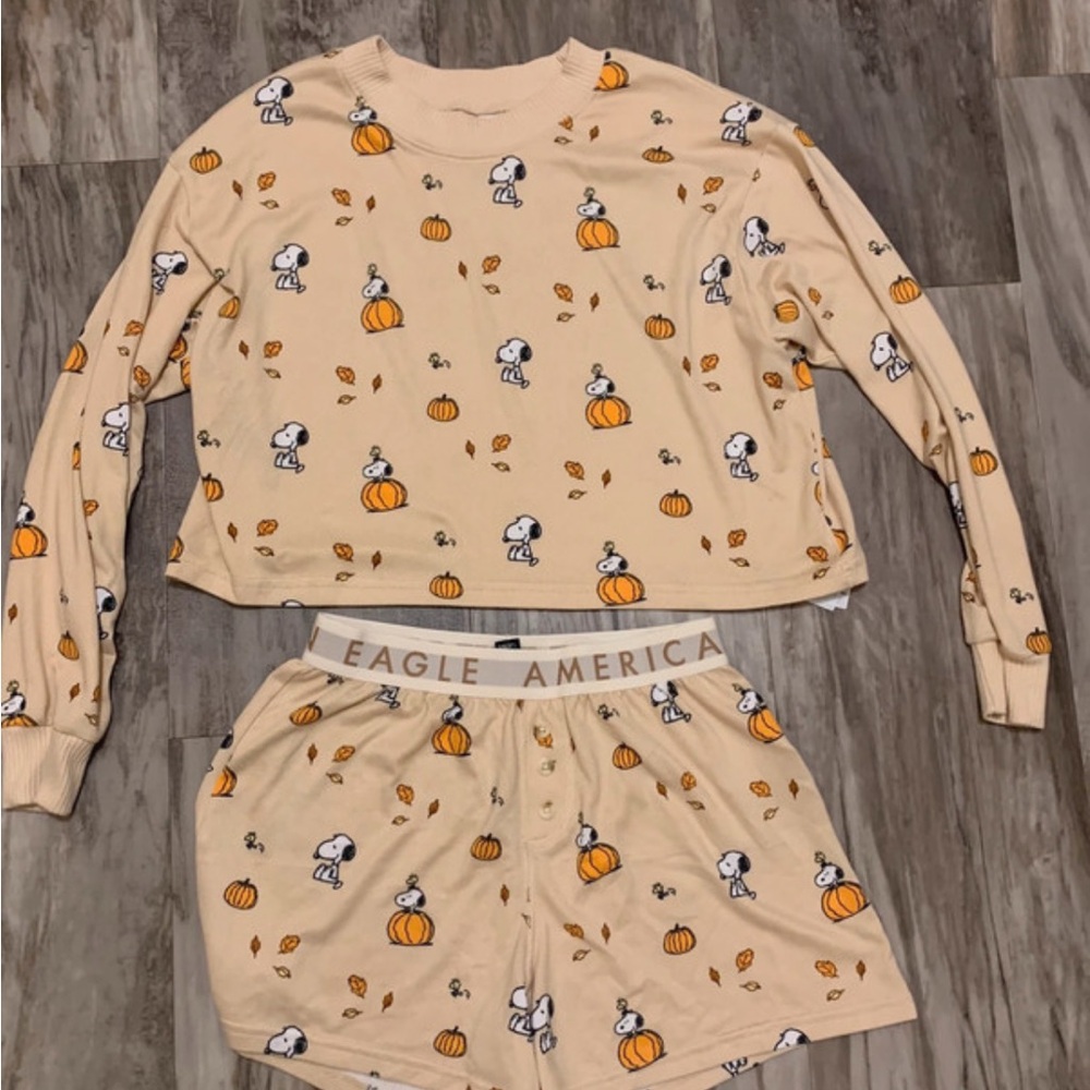 Snoopy fall pumpkin pjs